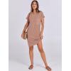 image:imageANRABESS Womens Casual Summer Ribbed Knit Tunic Tshirt Mini Dresses 2026 Trendy Crewneck Short Sleeve Beach Loose Shift DressLight Brown