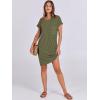 image:imageANRABESS Womens Casual Summer Ribbed Knit Tunic Tshirt Mini Dresses 2026 Trendy Crewneck Short Sleeve Beach Loose Shift DressOlive