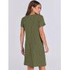 image:imageANRABESS Womens Casual Summer Ribbed Knit Tunic Tshirt Mini Dresses 2026 Trendy Crewneck Short Sleeve Beach Loose Shift DressOlive