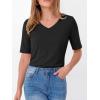 image:imageANRABESS Womens Half Sleeve Tops V Neck Shirts Basic Fit Tee Trendy Summer Business Casual TShirts Fashion Clothing 2026Black