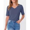 image:imageANRABESS Womens Half Sleeve Tops V Neck Shirts Basic Fit Tee Trendy Summer Business Casual TShirts Fashion Clothing 2026Blue Gray
