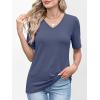 image:imageANRABESS Womens Half Sleeve Tops V Neck Shirts Basic Fit Tee Trendy Summer Business Casual TShirts Fashion Clothing 2026Blue Gray