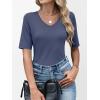 image:imageANRABESS Womens Half Sleeve Tops V Neck Shirts Basic Fit Tee Trendy Summer Business Casual TShirts Fashion Clothing 2026Blue Gray
