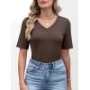 image:imageANRABESS Womens Half Sleeve Tops V Neck Shirts Basic Fit Tee Trendy Summer Business Casual TShirts Fashion Clothing 2026Brown