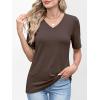 image:imageANRABESS Womens Half Sleeve Tops V Neck Shirts Basic Fit Tee Trendy Summer Business Casual TShirts Fashion Clothing 2026Brown