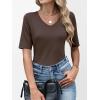 image:imageANRABESS Womens Half Sleeve Tops V Neck Shirts Basic Fit Tee Trendy Summer Business Casual TShirts Fashion Clothing 2026Brown