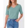 image:imageANRABESS Womens Half Sleeve Tops V Neck Shirts Basic Fit Tee Trendy Summer Business Casual TShirts Fashion Clothing 2026Gray Green