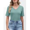 image:imageANRABESS Womens Half Sleeve Tops V Neck Shirts Basic Fit Tee Trendy Summer Business Casual TShirts Fashion Clothing 2026Gray Green
