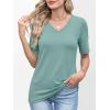 image:imageANRABESS Womens Half Sleeve Tops V Neck Shirts Basic Fit Tee Trendy Summer Business Casual TShirts Fashion Clothing 2026Gray Green