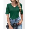 image:imageANRABESS Womens Half Sleeve Tops V Neck Shirts Basic Fit Tee Trendy Summer Business Casual TShirts Fashion Clothing 2026Green