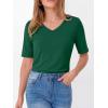 image:imageANRABESS Womens Half Sleeve Tops V Neck Shirts Basic Fit Tee Trendy Summer Business Casual TShirts Fashion Clothing 2026Green