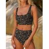 image:imageANRABESS Womens High Waisted Bikini Sets Two Piece Tummy Control Swimsuits High Cut Summer Beach Vacation Bathing SuitsLeopard Print