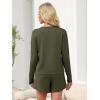 image:imageANRABESS Womens Long Sleeve Pajama Sets 2026 Fall 2 Piece Outfits Lounge Matching Short Set Striped Pjs Loungewear SleepwearArmy Green