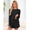 image:imageANRABESS Womens Long Sleeve Pajama Sets 2026 Fall 2 Piece Outfits Lounge Matching Short Set Striped Pjs Loungewear SleepwearBlack