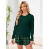 image:imageANRABESS Womens Long Sleeve Pajama Sets 2026 Fall 2 Piece Outfits Lounge Matching Short Set Striped Pjs Loungewear SleepwearGreen Plaid