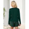 image:imageANRABESS Womens Long Sleeve Pajama Sets 2026 Fall 2 Piece Outfits Lounge Matching Short Set Striped Pjs Loungewear SleepwearGreen Plaid