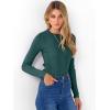 image:imageANRABESS Womens Long Sleeve Slim Fit Crewneck Lightweight Sweaters 2025 Fall Winter Basic Fitted Rib Knit Pullover TopsDark Green