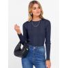 image:imageANRABESS Womens Long Sleeve Slim Fit Crewneck Lightweight Sweaters 2025 Fall Winter Basic Fitted Rib Knit Pullover TopsNavy Blue