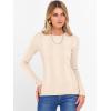 image:imageANRABESS Womens Long Sleeve Slim Fit Crewneck Lightweight Sweaters 2025 Fall Winter Basic Fitted Rib Knit Pullover TopsParchment