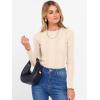 image:imageANRABESS Womens Long Sleeve Slim Fit Crewneck Lightweight Sweaters 2025 Fall Winter Basic Fitted Rib Knit Pullover TopsParchment