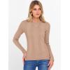 image:imageANRABESS Womens Long Sleeve Slim Fit Crewneck Lightweight Sweaters 2025 Fall Winter Basic Fitted Rib Knit Pullover TopsPeach Brown