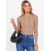 image:imageANRABESS Womens Long Sleeve Slim Fit Crewneck Lightweight Sweaters 2025 Fall Winter Basic Fitted Rib Knit Pullover TopsPeach Brown