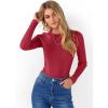 image:imageANRABESS Womens Long Sleeve Slim Fit Crewneck Lightweight Sweaters 2025 Fall Winter Basic Fitted Rib Knit Pullover TopsRed