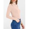 image:imageANRABESS Womens Long Sleeve Turtleneck Shirts Casual Ribbed Basic Tee Slim Soft Thermal Tops 2025 Fall Going Out ClothesApricot