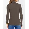 image:imageANRABESS Womens Long Sleeve Turtleneck Shirts Casual Ribbed Basic Tee Slim Soft Thermal Tops 2025 Fall Going Out ClothesBrown