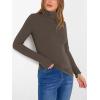 image:imageANRABESS Womens Long Sleeve Turtleneck Shirts Casual Ribbed Basic Tee Slim Soft Thermal Tops 2025 Fall Going Out ClothesBrown