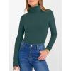 image:imageANRABESS Womens Long Sleeve Turtleneck Shirts Casual Ribbed Basic Tee Slim Soft Thermal Tops 2025 Fall Going Out ClothesDark Green