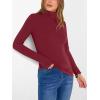 image:imageANRABESS Womens Long Sleeve Turtleneck Shirts Casual Ribbed Basic Tee Slim Soft Thermal Tops 2025 Fall Going Out ClothesDeep Red