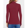 image:imageANRABESS Womens Long Sleeve Turtleneck Shirts Casual Ribbed Basic Tee Slim Soft Thermal Tops 2025 Fall Going Out ClothesDeep Red