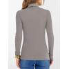 image:imageANRABESS Womens Long Sleeve Turtleneck Shirts Casual Ribbed Basic Tee Slim Soft Thermal Tops 2025 Fall Going Out ClothesGray Khaki