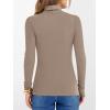 image:imageANRABESS Womens Long Sleeve Turtleneck Shirts Casual Ribbed Basic Tee Slim Soft Thermal Tops 2025 Fall Going Out ClothesKhaki