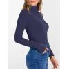 image:imageANRABESS Womens Long Sleeve Turtleneck Shirts Casual Ribbed Basic Tee Slim Soft Thermal Tops 2025 Fall Going Out ClothesNavy Blue
