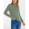 image:imageANRABESS Womens Long Sleeve Turtleneck Shirts Casual Ribbed Basic Tee Slim Soft Thermal Tops 2025 Fall Going Out ClothesSage Green