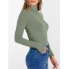 image:imageANRABESS Womens Long Sleeve Turtleneck Shirts Casual Ribbed Basic Tee Slim Soft Thermal Tops 2025 Fall Going Out ClothesSage Green