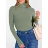 image:imageANRABESS Womens Long Sleeve Turtleneck Shirts Casual Ribbed Basic Tee Slim Soft Thermal Tops 2025 Fall Going Out ClothesSage Green