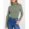 image:imageANRABESS Womens Long Sleeve Turtleneck Shirts Casual Ribbed Basic Tee Slim Soft Thermal Tops 2025 Fall Going Out ClothesSage Green