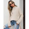 image:imageANRABESS Womens Mock Turtle Neck Sweaters Cable Knit Long Sleeve 2026 Fall Winter Tunic SweaterBeige