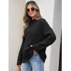 image:imageANRABESS Womens Mock Turtle Neck Sweaters Cable Knit Long Sleeve 2026 Fall Winter Tunic SweaterBlack