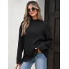 image:imageANRABESS Womens Mock Turtle Neck Sweaters Cable Knit Long Sleeve 2026 Fall Winter Tunic SweaterBlack
