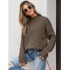 image:imageANRABESS Womens Mock Turtle Neck Sweaters Cable Knit Long Sleeve 2026 Fall Winter Tunic SweaterCoffee