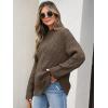 image:imageANRABESS Womens Mock Turtle Neck Sweaters Cable Knit Long Sleeve 2026 Fall Winter Tunic SweaterCoffee