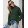 image:imageANRABESS Womens Mock Turtle Neck Sweaters Cable Knit Long Sleeve 2026 Fall Winter Tunic SweaterDeep Green