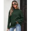image:imageANRABESS Womens Mock Turtle Neck Sweaters Cable Knit Long Sleeve 2026 Fall Winter Tunic SweaterDeep Green