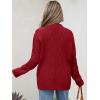 image:imageANRABESS Womens Mock Turtle Neck Sweaters Cable Knit Long Sleeve 2026 Fall Winter Tunic SweaterRed