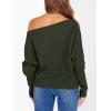 image:imageANRABESS Womens Off Shoulder Sweaters 2025 Fall Long Batwing Sleeve Loose Fit Knit Tops Casual Pullovers JumpersArmy Green
