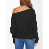 image:imageANRABESS Womens Off Shoulder Sweaters 2025 Fall Long Batwing Sleeve Loose Fit Knit Tops Casual Pullovers JumpersBlack